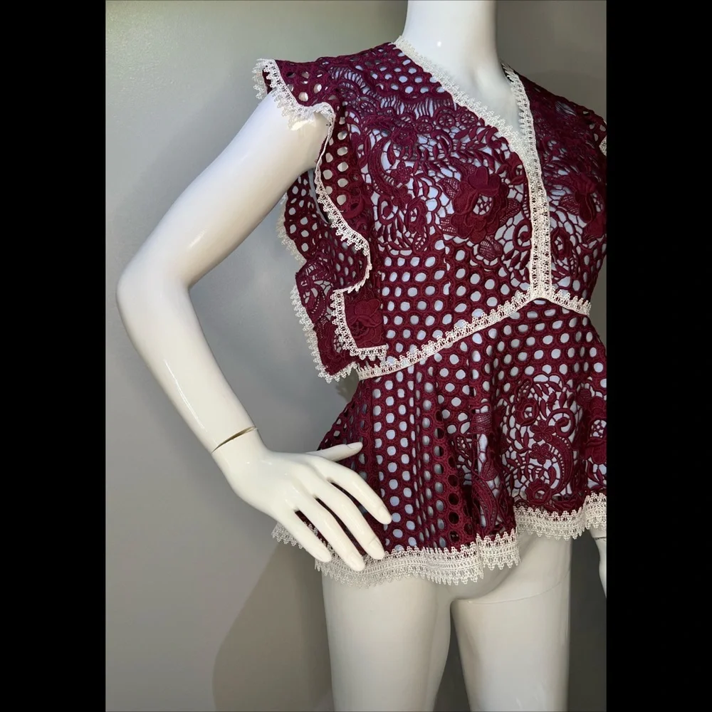 ALEXIS Kirk Lace Paneled Corded Top - Picture 6 of 9